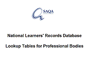 NLRD Lookup Tables for Professional Bodies